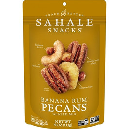 Sahale Pecans Banana Rumami Glazed Mix, 4 Ounce, 6 Per Case