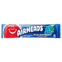 Airheads Blue Raspberry Candy, 0.55 Ounces, 36 Per Box, 12 Per Case