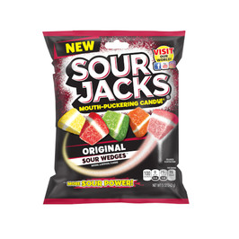 Sour Jacks Original Sour Wedges Gummy Candy, 5 Ounce, 12 Per Case