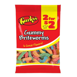 2 For $2 Brite Worms Gummy Worms, 3.75 Each, 12 Per Box, 2 Per Case