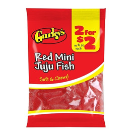 2 For $2 Red Mini Juju Fish Candy, 3.5 Ounce, 12 per case
