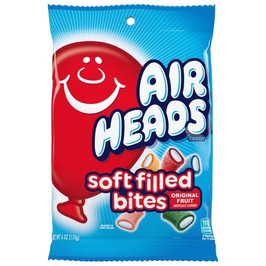 Air Heads Soft Filled Bites Candy, 6 Ounce Peg Bag, 12 Per Case