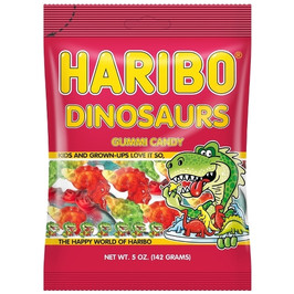 Haribo Dinosaurs Gummy Candy, 5 Ounce, 12 Per Case