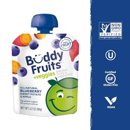 Buddy Fruits Fruit Snacks Blueberry, 3.2 Ounces, 18 Per Case