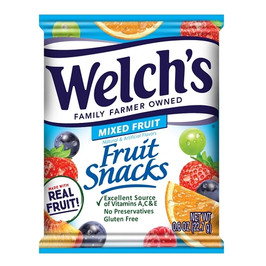 Welch s Mixed Fruit Fruit Snacks, 0.8 Ounce, 10 Per Box, 8 Per Case