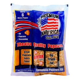 Great Western Premium American Dual Pack Theatre Quality Popcorn Kit Coconut, 8 Ounces, 36 Per Case