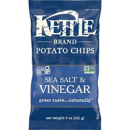 Kettle Foods Chips Sea Salt & Vinegar, 5 Ounces, 8 Per Case