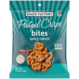 Snack Factory Spicy Ranch Pretzels, 2.6 Ounce, 8 Per Case