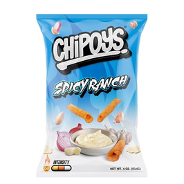 Chipoys Spicy Ranch Rolled Tortilla Chips, 4 Ounce, 8 Per Box, 12 Per Case