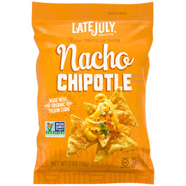 Late July Tortilla Chips Classic Nacho Chipotle, 2 Ounces, 6 Per Case