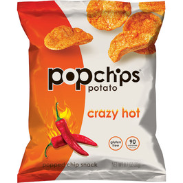 Popchips Crazy Hot Popped Potato Chips, 0.7 Ounce, 24 Per Case