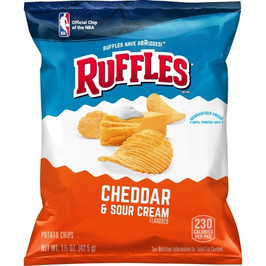 Ruffles Cheddar & Sour Cream Potato Chips, 1.5 Ounce, 64 per case
