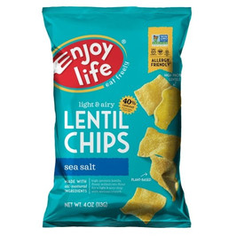 Enjoy Life Light Sea Salt Lentil Chips, 4 Ounce, 12 Per Case