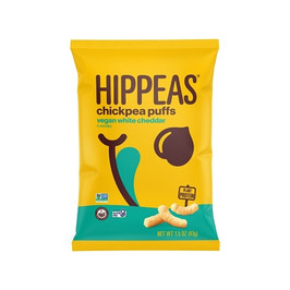 Hippeas Non-Gmo Chickpea Puffs -Vegan White Cheddar, 1.5 Ounce, 12 Per Case