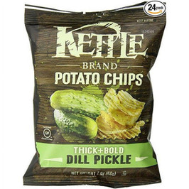 Kettle Foods Dill Pickle Chips Thick & Bold, 2 Ounces, 24 Per Case