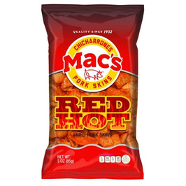 Mac s Red Hot Pork Skins, 3 Ounce, 12 Per Case
