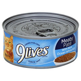9 Lives Meaty Pate Ocean Whitefish Cat Food Singles, 5.5 Ounces, 24 Per Case