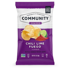 Community Snacks Chili Lime Fuego Kettle Chips, 2 Ounce, 25 Per Case