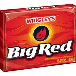 Big Red Single Serve Gum, 15 Piece, 10 Per Box, 12 Per Case