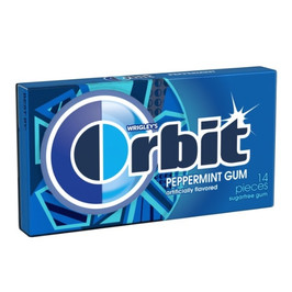 Orbit Sugar Free Peppermint Gum, 14 Piece, 12 Per Box, 12 Per Case