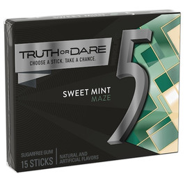 Five Sweet Mint Gum, 15 Piece, 10 Per Box, 12 Per Case