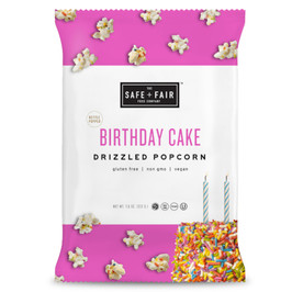 Safe + Fair Birthday Cake Drizzled Popcorn, 2.4 Pound, 5 Per Case