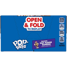 Kellogg s Pop-Tarts Frosted Open & Fold Display Hot Fudge Sunday Pastry, 3.3 Ounces, 6 Per Box, 12 Per Case