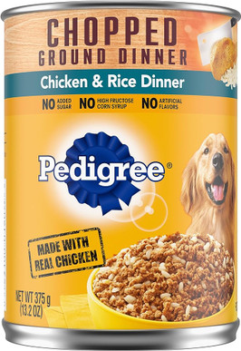 Pedigree Chopped Ground Dinner Chicken & Rice Dinner, 13.2 Ounce, 12 Per Case