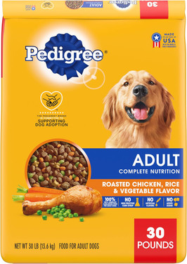 Pedigree Complete Nutrition Adult Dry Dog Food Roasted Chicken, Rice & Vegetable Flavor Dog Kibble, 30 lb