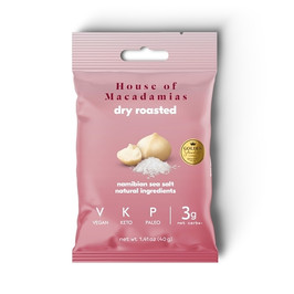 House Of Macadamias Dry Roasted Namibian Sea Salt Macadamia Nuts, 1.41 Ounce, 96 Per Case
