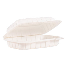 Dart Hinged Lid Containers, Hoagie Container, 6.5 X 9 X 2.8, White, Plastic, 200/carton