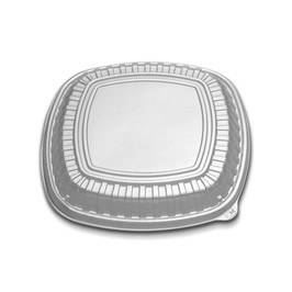D & W Fine Pack Forum 12  Clear, Low Dome Lid, Square Cater Tray 60 Per Case