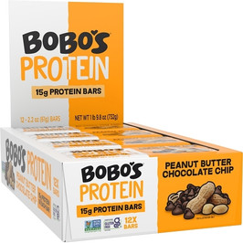 Bobo s Oat Bars Chocolate Chip Peanut Butter Protein Case, 2.2 Ounce, 12 Per Box, 6 Per Case