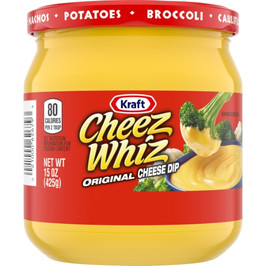 Kraft Cheez Whiz Original Plain Cheese Dip, 15 Ounce, 12 per case