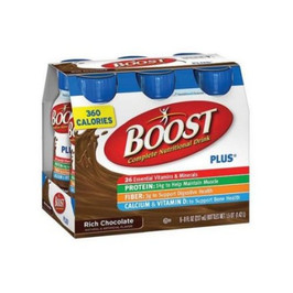 Boost Plus Rich Chocolate Complete Nutritional Drink, 8 Fluid Ounce, 24 per case