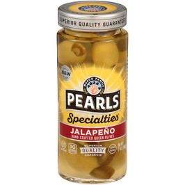 Pearls Jalapeno Stuffed Queen Olives Jar, 7 Ounce, 6 Per Case