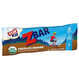 Clif Kid Zbar Organic Chocolate Brownie Snack Bar, 1.27 Ounces, 18 Per Box, 9 Per Case