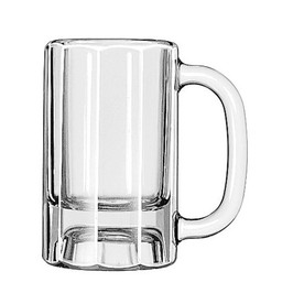 Libbey 10 Ounce Paneled Clear Glass Beer Mug, 12 Each, 1 Per Case