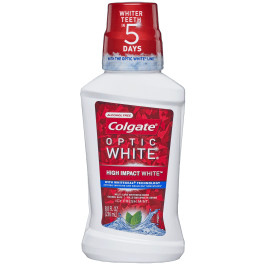 Colgate Optic White Icy Fresh Mint Mouthwash, 8 Fluid Ounces, 6 Per Case