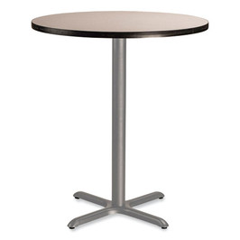 NPS Cafe Table, 36" Diameter X 42h, Round Top/x-base, Gray Nebula Top, Gray Base