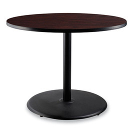 NPS Cafe Table, 36" Diameter X 30h, Round Top/base, Mahogany Top, Black Base
