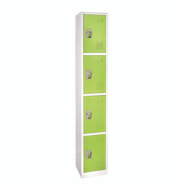 AdirOffice Steel Storage Locker, 4 Compartment, 12 X 12 X 72, Green