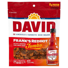 David Frank's Redhot Flavored Jumbo Sunflower Seeds, 5.25 Ounce, 12 Per Case