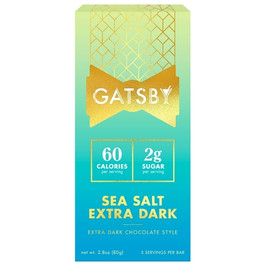 Gatsby Sea Salt Extra Dark Chocolate Bar, 2.8 Ounce, 12 Per Pack, 12 Per Case