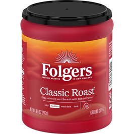 Folgers Classic Roast Ground Coffee, 9.6 Ounce, 6 Per Case Folgers Classic Roast Ground Coffee, 9.6 Ounce, 6 Per Case