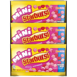 Starburst Mini Fave Reds Share Size, 3.5 Ounces, 15 Per Pack, 6 Per Case