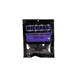 Kickass Beef Jerky All Natural Teriyaki Beef Jerky, 3 Ounce, 24 Per Case Kickass Beef Jerky All Natural Teriyaki Beef Jerky, 3 Ounce, 24 Per Case