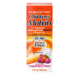 Motrin Children Dye Free Suspension Berry, 4 Ounce, 3 Per Pack, 12 Per Case