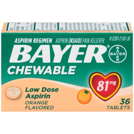 Bayer Orange Chewable Tablets, 36 Piece, 6 Per Pack, 6 Per Case