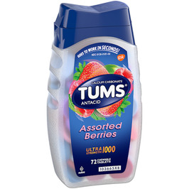 Tums Ultra Strength Assorted Berries Tablets, 72 Each, 6 Per Pack, 4 Per Case